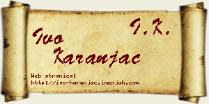 Ivo Karanjac vizit kartica